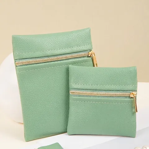 Bolsa De Joyería De Cuero PU Bolsa De Almacenamiento Con Cremallera Para Anillos Pendientes Collares Organizador Portátil Forro De Terciopelo