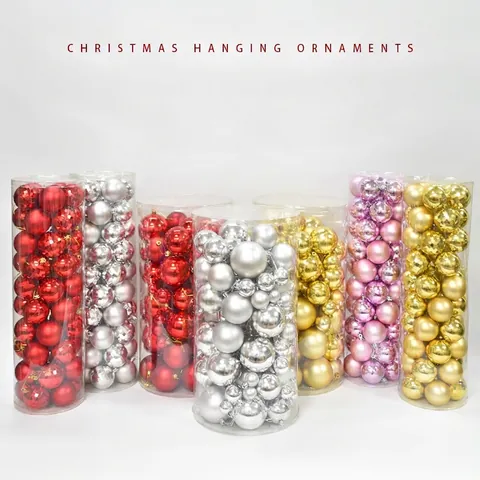 Palle Di Natale Plastica Opaco Lucido Glitter Sfaccettato Decorazioni Appese Albero Festivo Festa Casa Arredamento