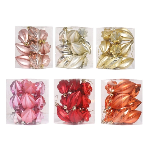 Ornamenti Sospesi Di Natale Plastica Galvanizzata Forme Di Carambola Lacrima Per Decorazione Albero Festa Elegante