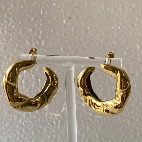 Orecchini a Cerchio in Acciaio Inossidabile Vintage Placcati in Oro 18K Orecchini Geometrici Chunky per Donna Gioielli