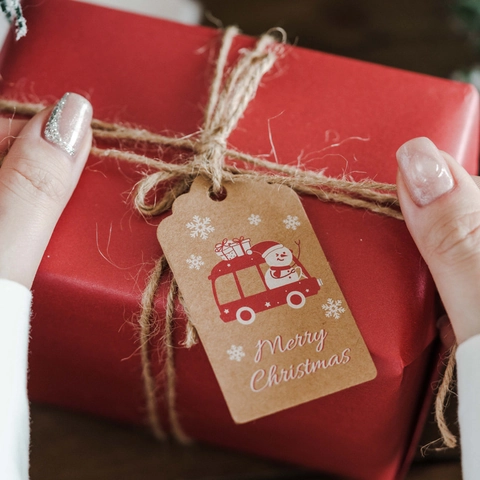 Etiquetas De Regalo De Navidad De Papel Kraft Etiquetas Colgantes Merry Christmas Con Cuerda Para Decoración De Envoltura De Regalos