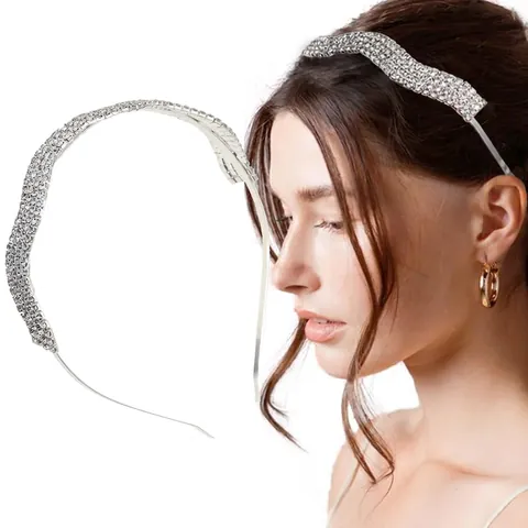 Cerchietto Per Capelli Con Strass Lega Geometrico Fiocco Fiore Brillante Accessori Capelli Elegante Moda