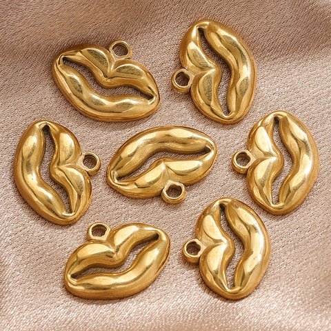 Lippenanhänger Aus Edelstahl Hohle Lips Charms Für DIY Halsketten Schmuckherstellung Nischen-Punk-Stil