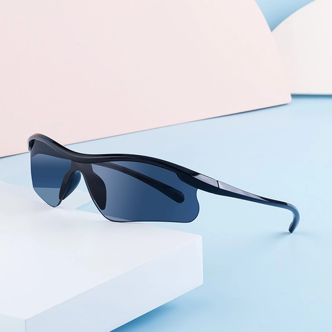 Gafas De Sol Deportivas Protección UV400 PC Medio Marco Ciclismo Correr Al Aire Libre A Prueba De Viento Para Hombres Mujeres
