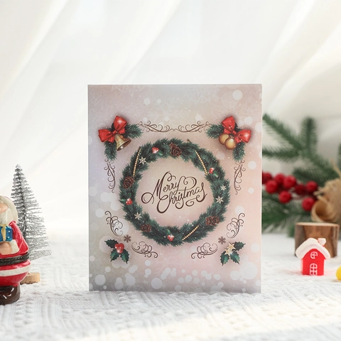 Tarjeta De Felicitación 3D Pop Up Navidad Corte Láser Tallado Papel Chimenea Árbol De Navidad Regalo Festivo Hecho A Mano Tarjeta