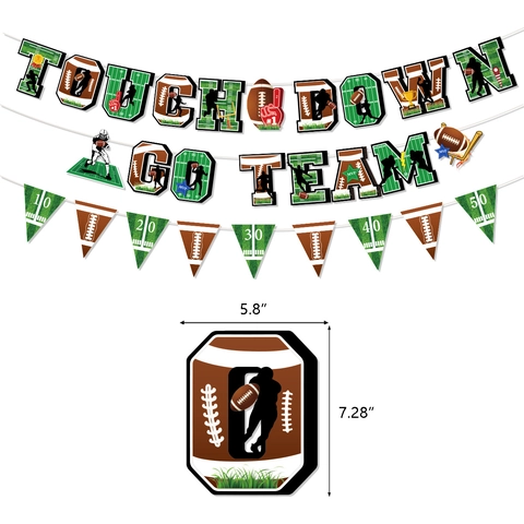Decorazione per Feste a Tema Football Americano Striscione Touchdown Go Team Ornamenti a Spirale per Eventi Sportivi Super Bowl