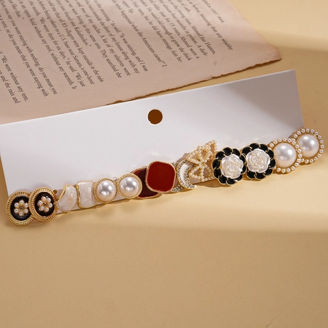 Pendientes Boton Con Poste De Plata Aleacion Esmalte Strass Perla Artificial Imitacion Flor Camelia Geometrico Para Mujeres Elegancia