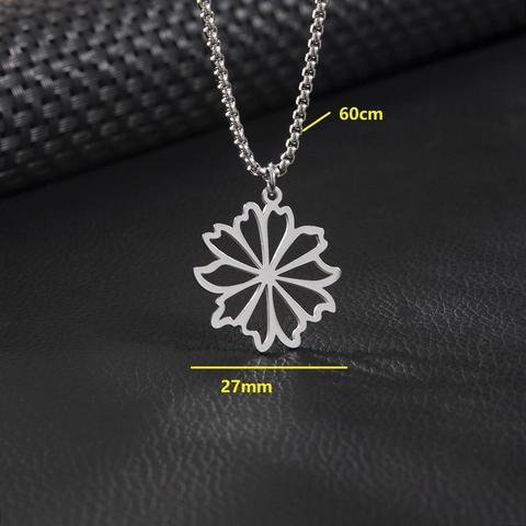 Collana Con Pendente Fiore Margherita Cava Acciaio Inossidabile Catena Lunga A O Stile Pastorale Gioielli Per Donna