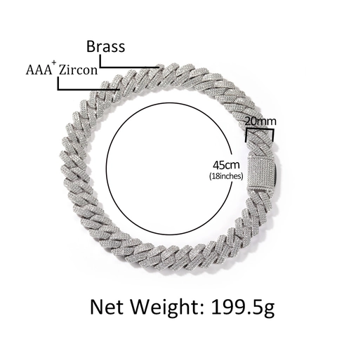 Iced Out Cuban Link Chain Necklace Copper AAA Plus Zircon Pave Streetwear Hip Hop Jewelry For Men Women