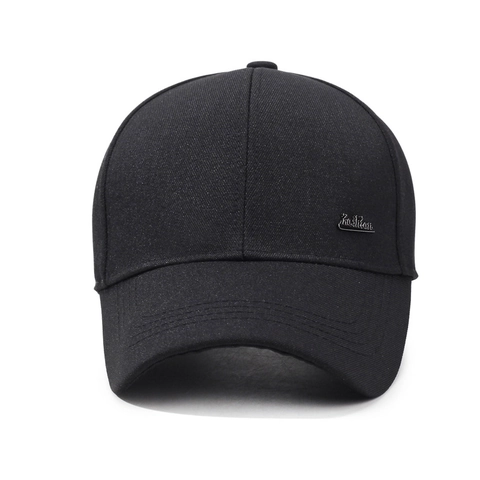 Gorra De Béisbol Clásica Para Hombre Algodón Sombrero Ajustable Visera Curva Moda Etiqueta Metálica Sombreros