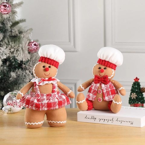 Giocattolo Peluche Omino Pan Di Zenzero Natale Ornamento Tessuto Coppia Pan Di Zenzero Decorazione Festa