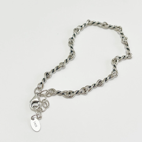 Bracciale A Catena In Corda Intrecciata In Argento Sterling 925 Gioielli Minimalisti Vintage Da Donna Con Catena Di Estensione