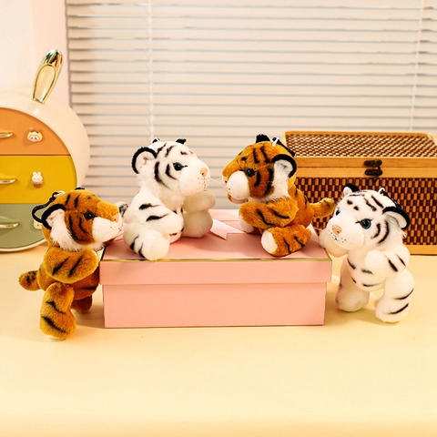 Plüsch Tiger Spielzeug Anhänger Mit Beweglichen Gelenken Weiche Kurze Plüsch Tierpuppe Schlüsselanhänger Tasche Dekor