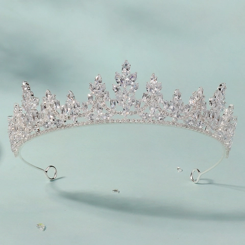 Corona Da Sposa Di Lusso In Lega Zircone Strass Tiara Da Principessa Matrimonio Festa Di Compleanno Accessori Per Capelli Da Donna