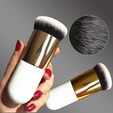 Professionele Draagbare Chubby Make-up Borstel Zachte Synthetische Vezel Foundation Poeder Blush Gezichtskwast Beauty Tool