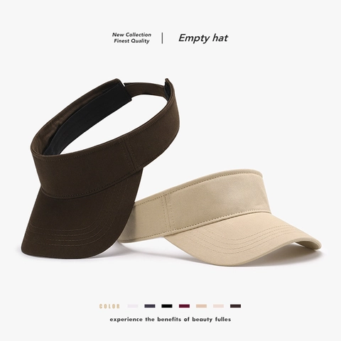 Summer Sun Visor Empty Top Hat Cotton UV Protection Breathable Outdoor Sport Adjustable Cap For Women