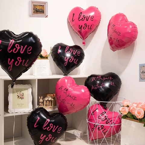 Heart Star Love Shaped Foil Balloons Metallic Aluminum Film Party Birthday Wedding Engagement Decoration Proposal Novelty
