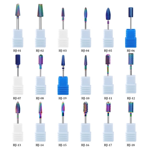 Punta Per Fresa Unghie Professionale Arcobaleno Blu Acciaio Al Tungsteno Elettrolitico Per Manicure Pedicure Rimozione Gel