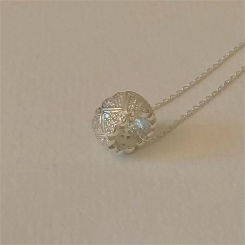925 Sterling Silver Necklace With Zircon Pendant Minimalist Geometric Heart Shape Elegant Korean Style Jewelry For Women