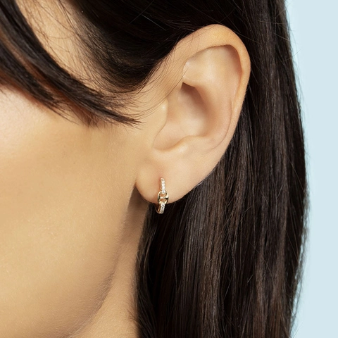 Mode Kupfer Huggie Creolen Mit Silver Earring Post Regenbogen Bunte Zirkon Schweinenasen Design Für Frauen