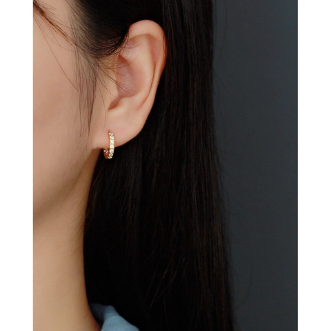 Orecchini A Cerchio In Argento Sterling 925 Tondo Micro Pavé Zirconia Minimalista Stile INS Gioielli Di Moda Per Donna Elegante