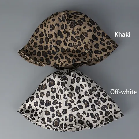 Chapeau Cloche Léopard À Volants Polyester Réglable Pliable Protection Solaire Mode Femmes Été Voyage