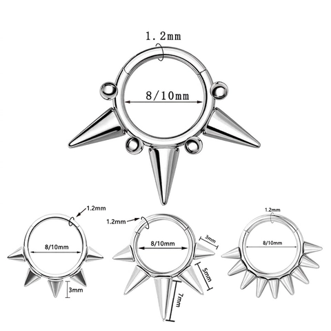 Anello per Setto in Acciaio Inossidabile Punk Chiusura a Scatto Orecchini Circolari Piercing Gioielli per Uomo Donna Gothic