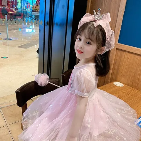 Bandeau Nœud En Maille Couronne Pour Enfants Alliage Paillettes Étoile Strass Accessoires Cheveux Princesse Filles Fête
