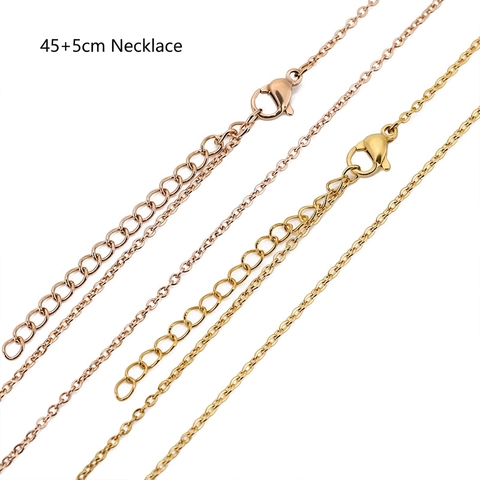 Minimalist O-Shaped Link Chain Necklace 304 Stainless Steel 18K Gold Plated Adjustable Clavicle Jewelry For Women Girls