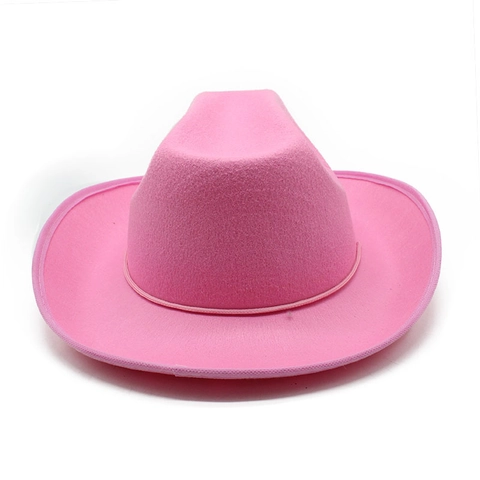Western Cowboy Hat Wide Brim Wool Felt Retro Style Adult Outdoor Party Accessories With Adjustable Chin Strap