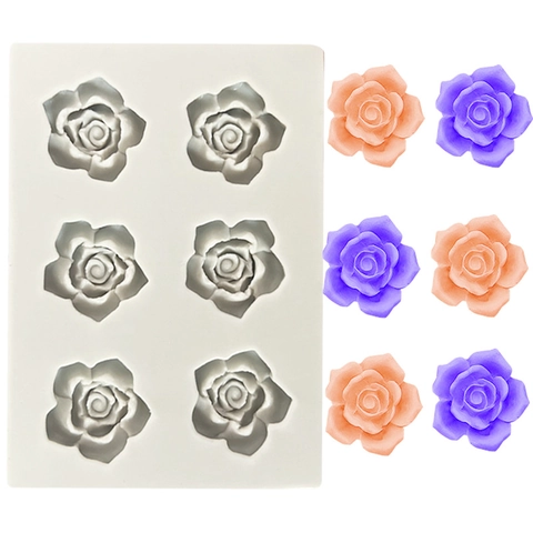 Stampo Silicone Rosa Grado Alimentare Rilievo Fondant Cioccolato Decorazione Torte Strumento Cottura Texture Floreale