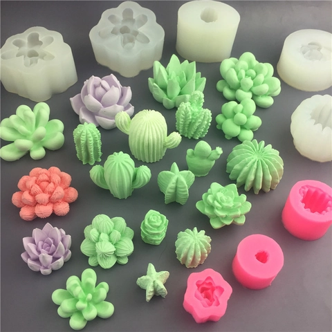 Succulente Cactus Siliconen Vorm DIY Handgemaakte Bloem Plant Vorm Voor Kaars Zeep Gips Hars Craft Cake Bakken Decor