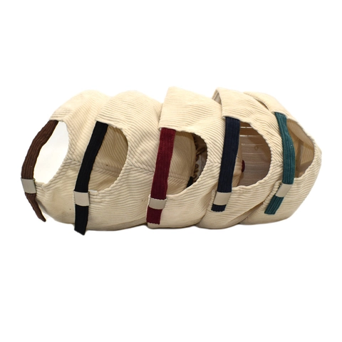 Retro Corduroy Baseball Cap Color Block Buchstaben Stickerei Verstellbare Gebogene Krempe Outdoor Sonnenhut Damen Herren
