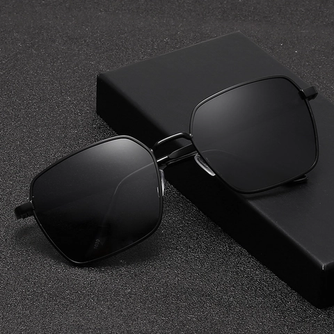 Gafas De Sol Polarizadas Hombre Montura Metálica UV400 Cuadradas Negocios Conducción Pesca Moda