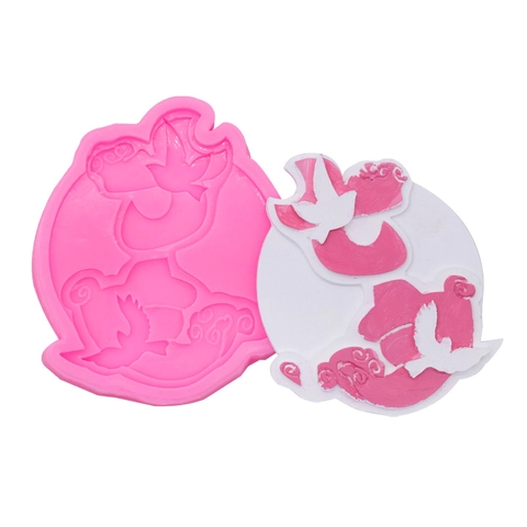 Stampo In Silicone Stile Cinese Nuvole Gru Luna Per Decorazione Torte Fondente Cioccolato Fai Da Te Artigianato