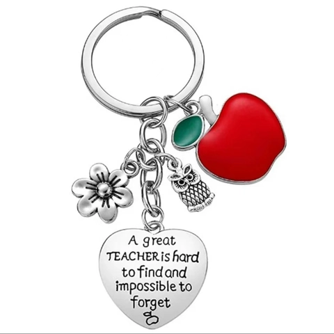 Schlüsselanhänger Lehrer Dankeschön Edelstahl Herz Roter Apfel Eule Blume Graviertes Geschenk Für Pädagogen