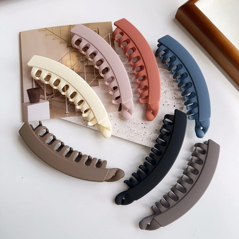 Grande Pinza a Banana Opaca Fermaglio Smerigliato Stile Coreano Supporto Coda di Cavallo Accessorio per Capelli per Donne