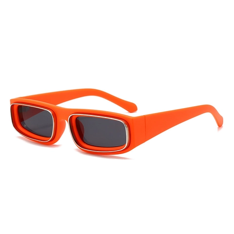 Retro Small Rectangle Sunglasses With Metal Inlay UV400 Candy Color Fashion Y2K Eyewear For Women Men