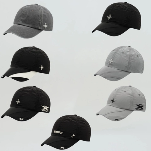 Cappello Da Baseball Leggero In Nylon Raggrinzito Regolabile Con Ricamo A Stella A Croce Protezione Solare Per Uomo E Donna
