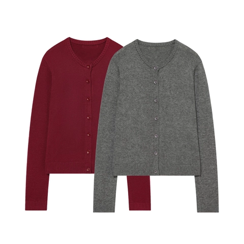 Cardigan In Maglia Da Donna Girocollo Maniche Lunghe Monopetto Tinta Unita Top In Poliestere Casual