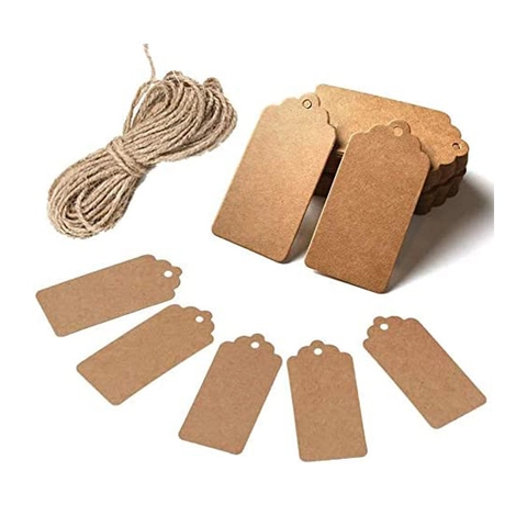 Kraft Paper Thank You Gift Tags With Jute Twine Rustic Scalloped Heart Cutout Labels For Wedding Birthday Party Favors