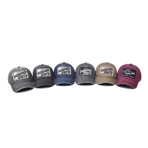 Cappello Da Baseball In Cotone Lavato Retro Con Bordi Sfilacciati E Patch Di Lettere Berretto Da Sole Vintage Regolabile