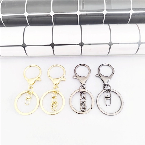 Accesorios De Llavero Diy Cierre De Langosta De Aleación Ganchos Giratorios Con Anillos Divididos Y Cadena Para Bolso
