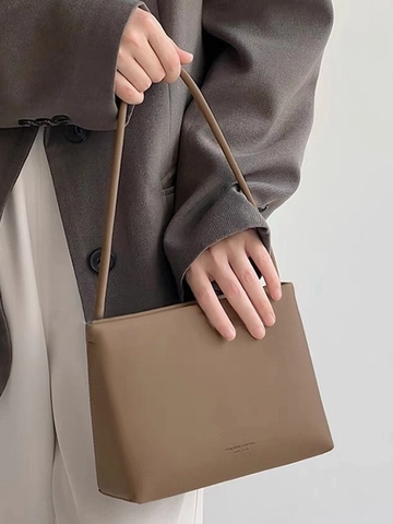 Borsa A Mano Quadrata Piccola Minimalista Da Donna In Pelle PU Borsa A Tracolla Moda Borsa In Stile Urbano Versatile Per Signora