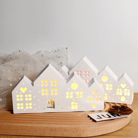 Moule En Silicone Silhouette De Maison Forme De Bâtiment À Quatre Joints Outil De Coulée De Résine DIY Fenêtre Creuse Décor