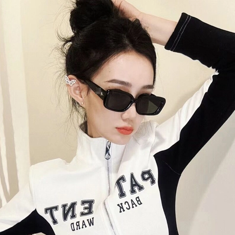 Gafas De Sol Rectangulares Retro Marco Cuadrado Protección UV400 Material PC AC Moda Streetwear Para Mujeres Hombres Unisex