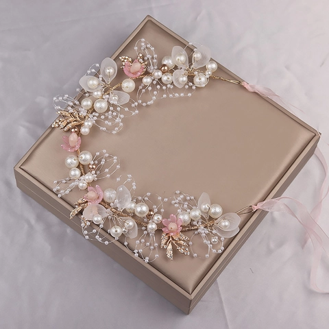 Corona Di Fiori Cerchietto Orecchini A Clip Corsage Da Polso Lega Perla Artificial Sintetica Matrimonio Accessori Capelli Ragazza