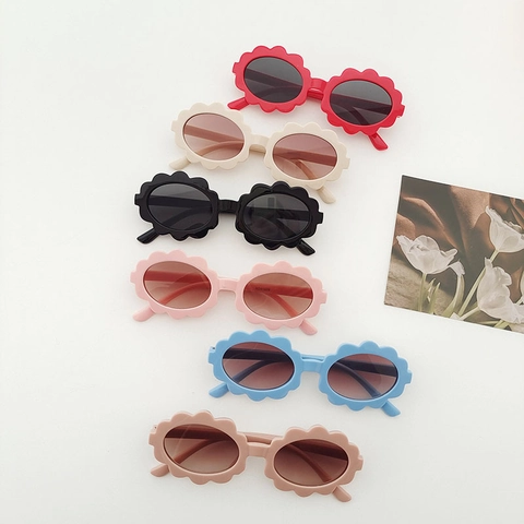 Kids Sunglasses Cute Flower Shape UV400 Protection Plastic Frame Outdoor Fashion Eyewear For Boys And Girls