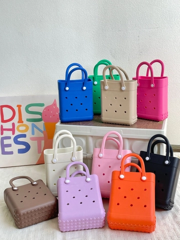 EVA Perforierte Handtasche Hohl Leicht Wasserdicht Strandtasche Für Frauen Lässig Outdoor Tragbare Mini Aufbewahrung