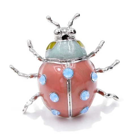 Vintage Beetle Insect Brooch Pin Alloy Enamel Rhinestone Crystal Colorful Retro Animal Apparel Accessories For Women Men